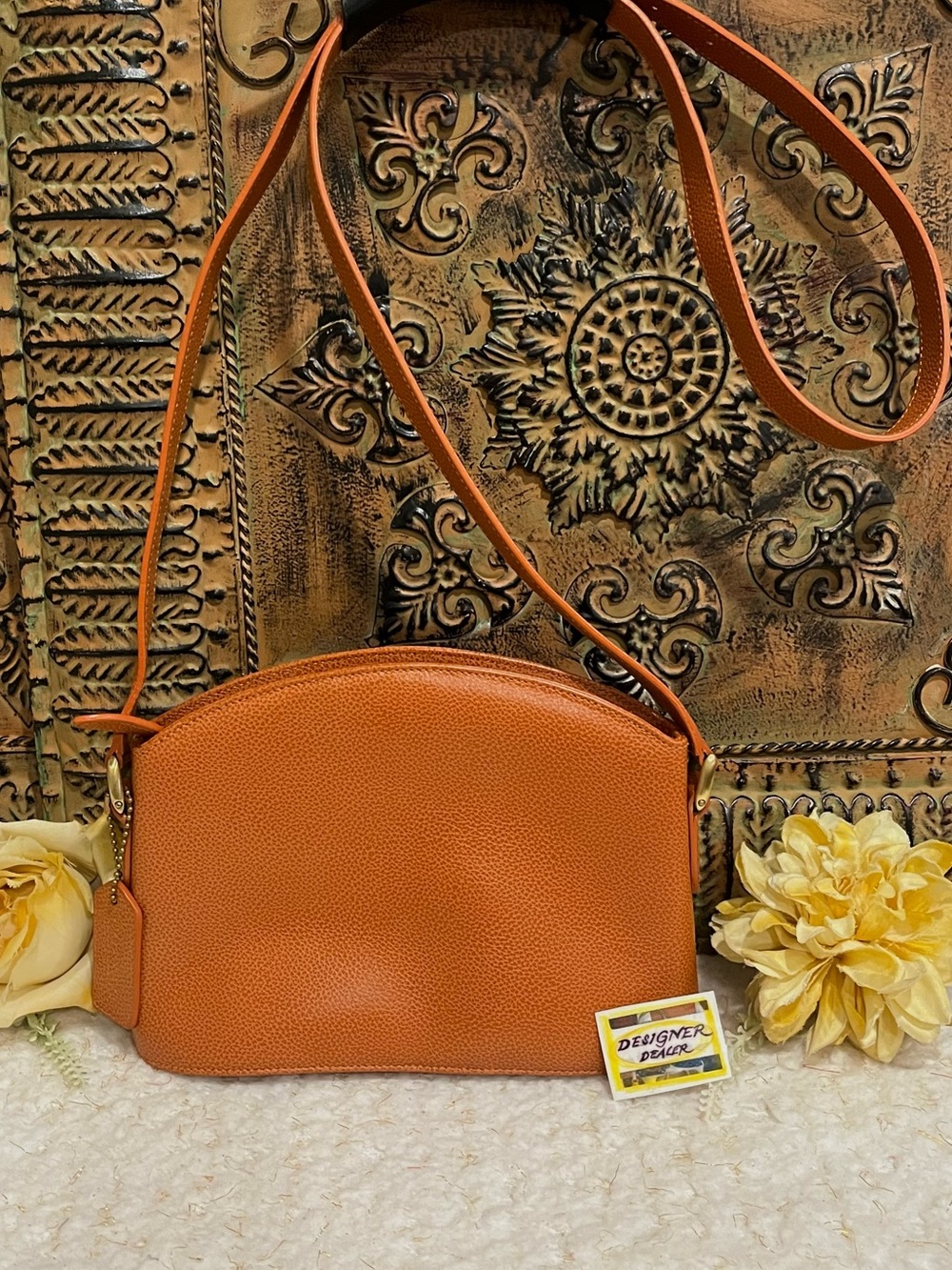 COACH Madison Chaplin Leather Crossbody 4404 Mandarin Made In Italy 🇮🇹